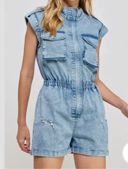 Denim Romper