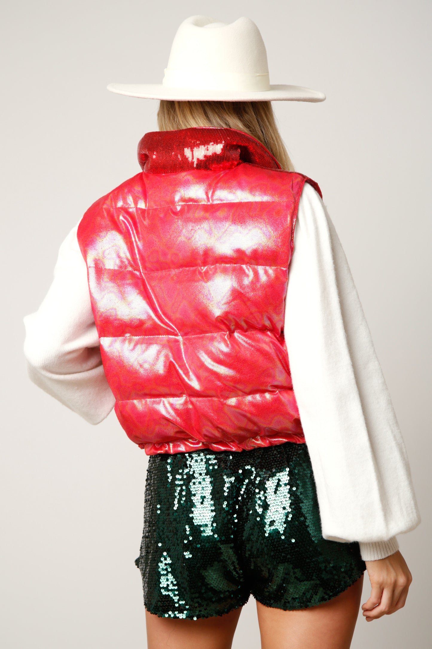 Sequin Padded Vest