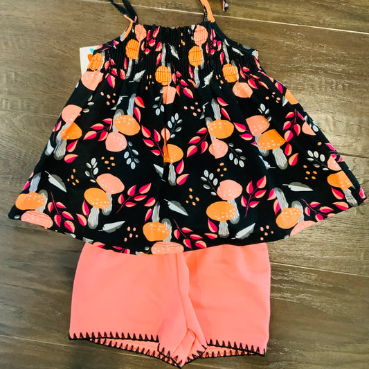 Coral Mushroom shorts set