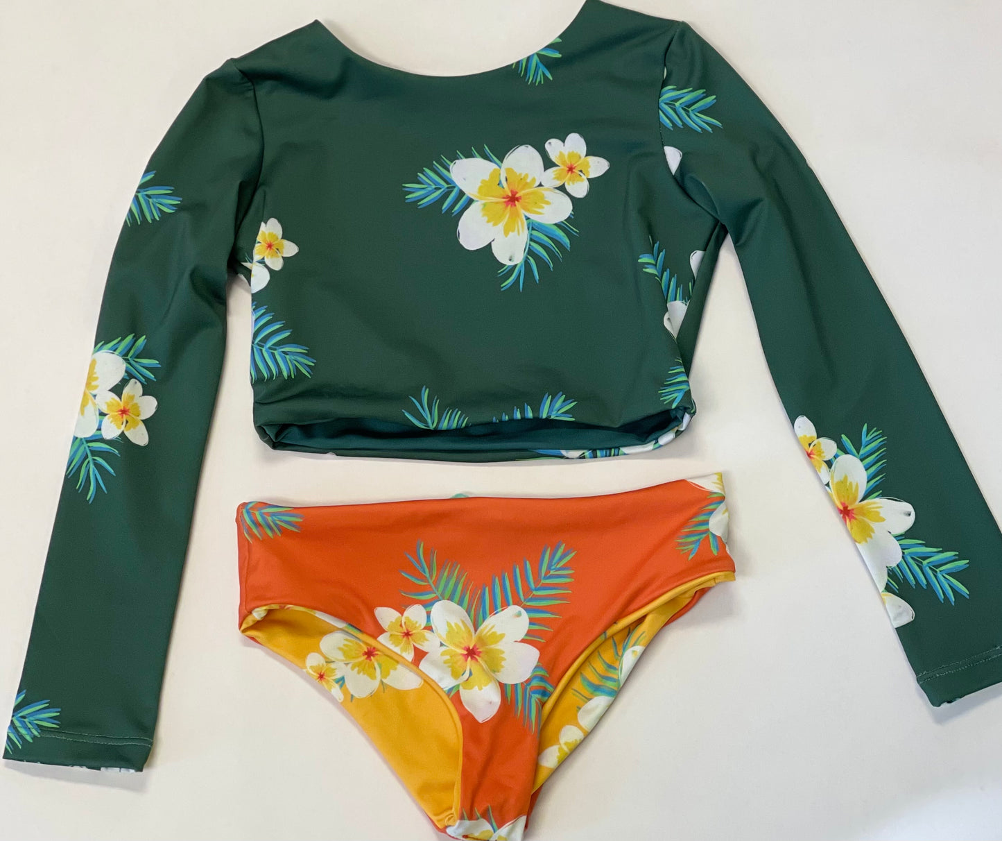 Hawaiian Flower Long Sleeve Bikini