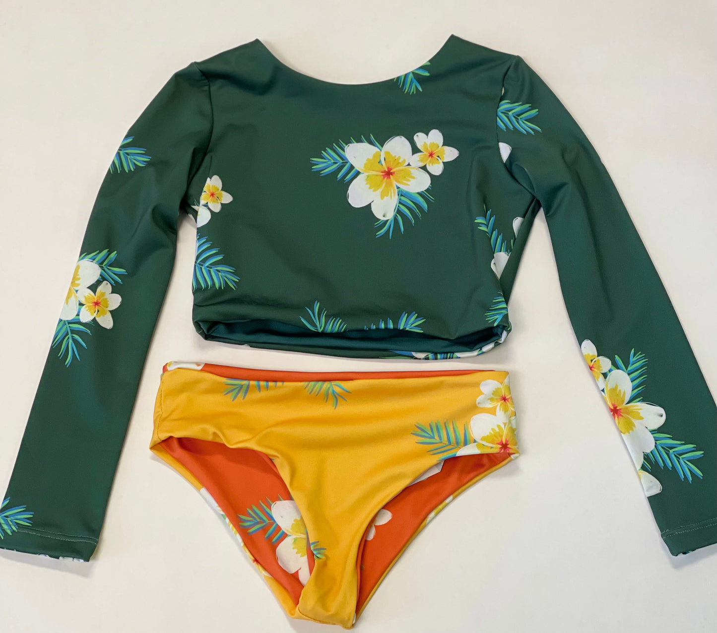 Hawaiian Flower Long Sleeve Bikini