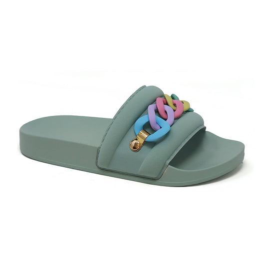 Girls LULA-53Y Kids SANDAL WITH CHAIN BEACH SLIDES