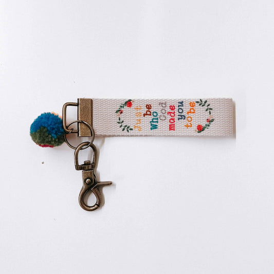 Words to Live By Canvas Keychain