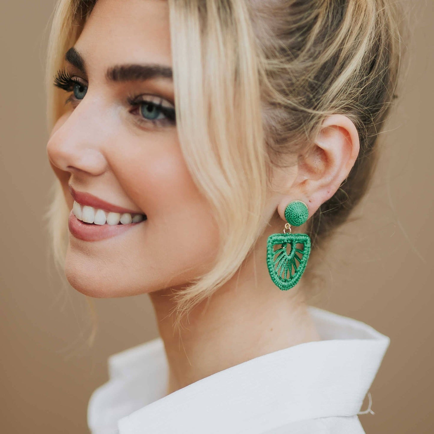 Rattan Half Moon Earrings