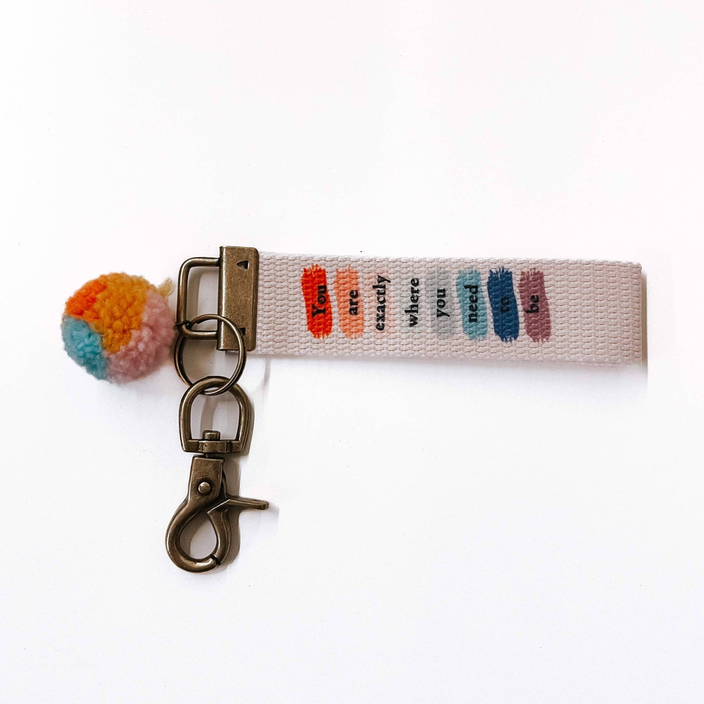 Words to Live By Canvas Keychain