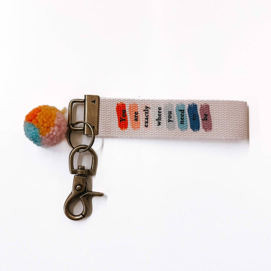 Words to Live By Canvas Keychain