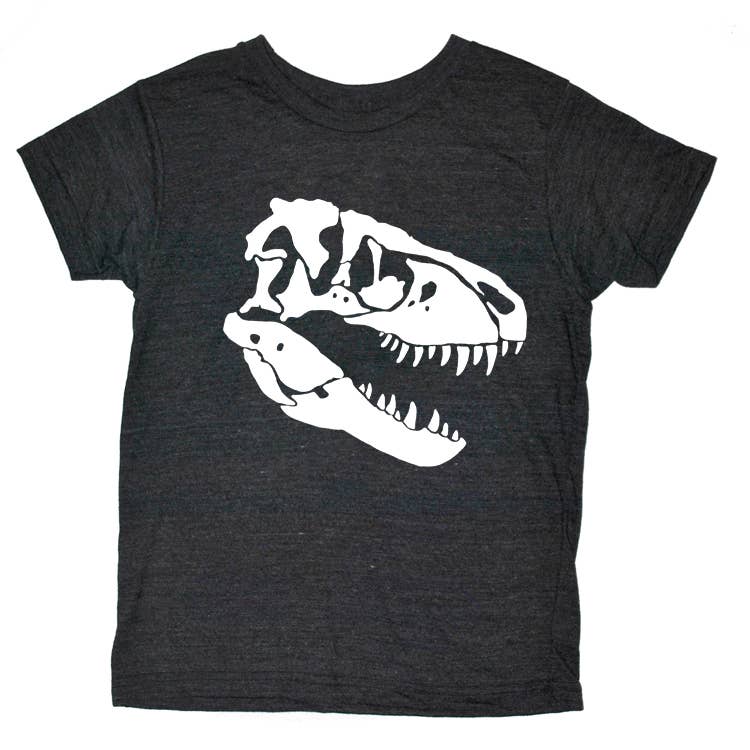 T Rex Skull Glow-in-the-dark - Black Organic Tee