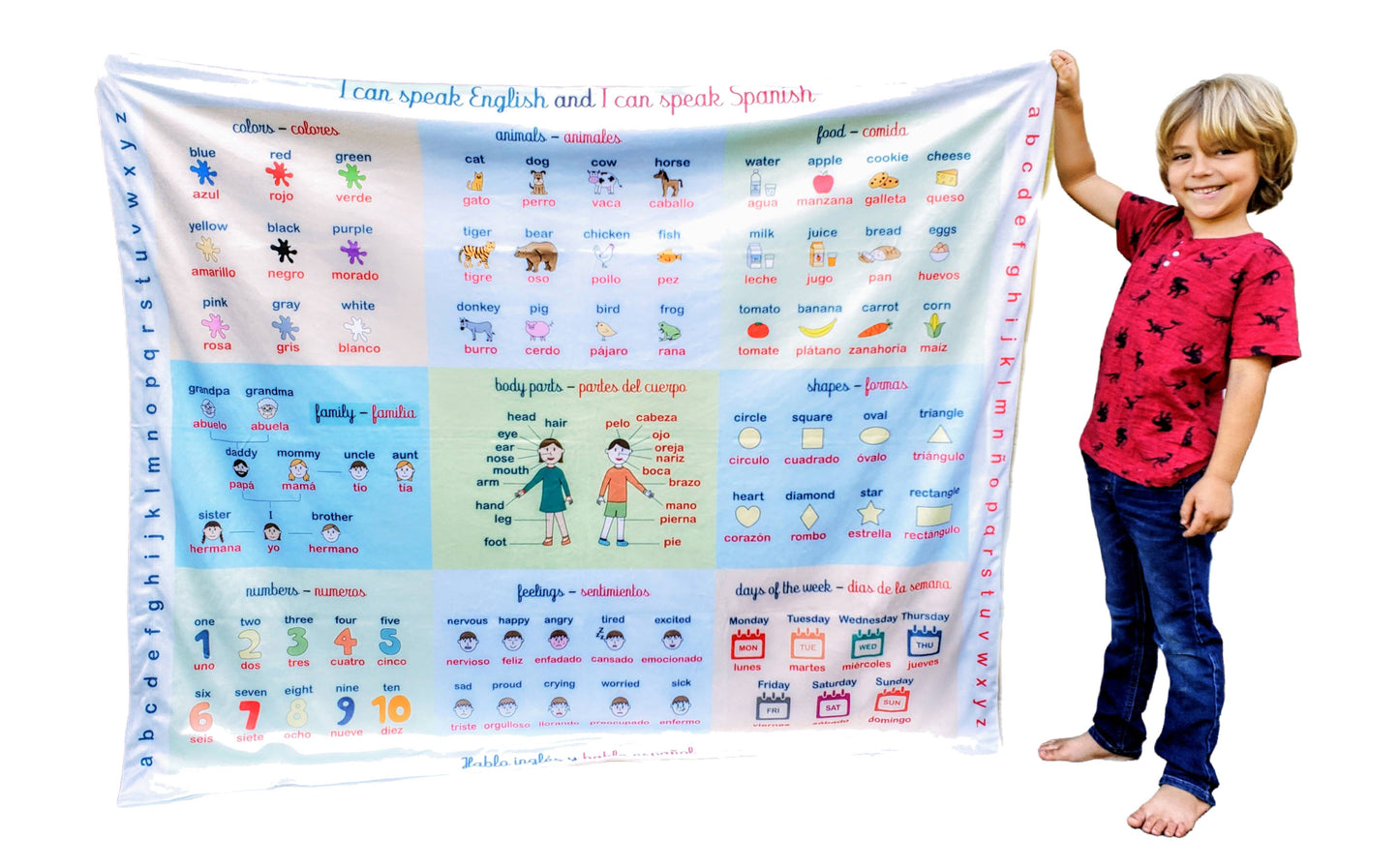 Spanish English ESL Learning Blanket